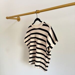 A NEW DAY Cream and Black Striped Top Size XS